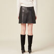 Jupe trapèze simili cuir noir femme