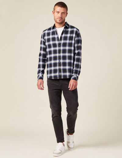 Chemise manches longues bleu electrique homme