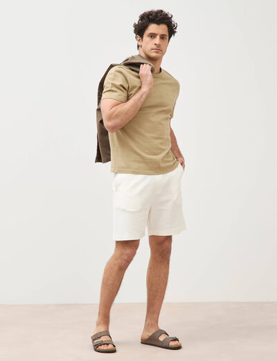 T-shirt manches courtes beige fonce homme