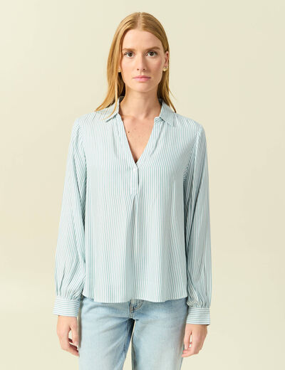 Blouse manches longues gris femme