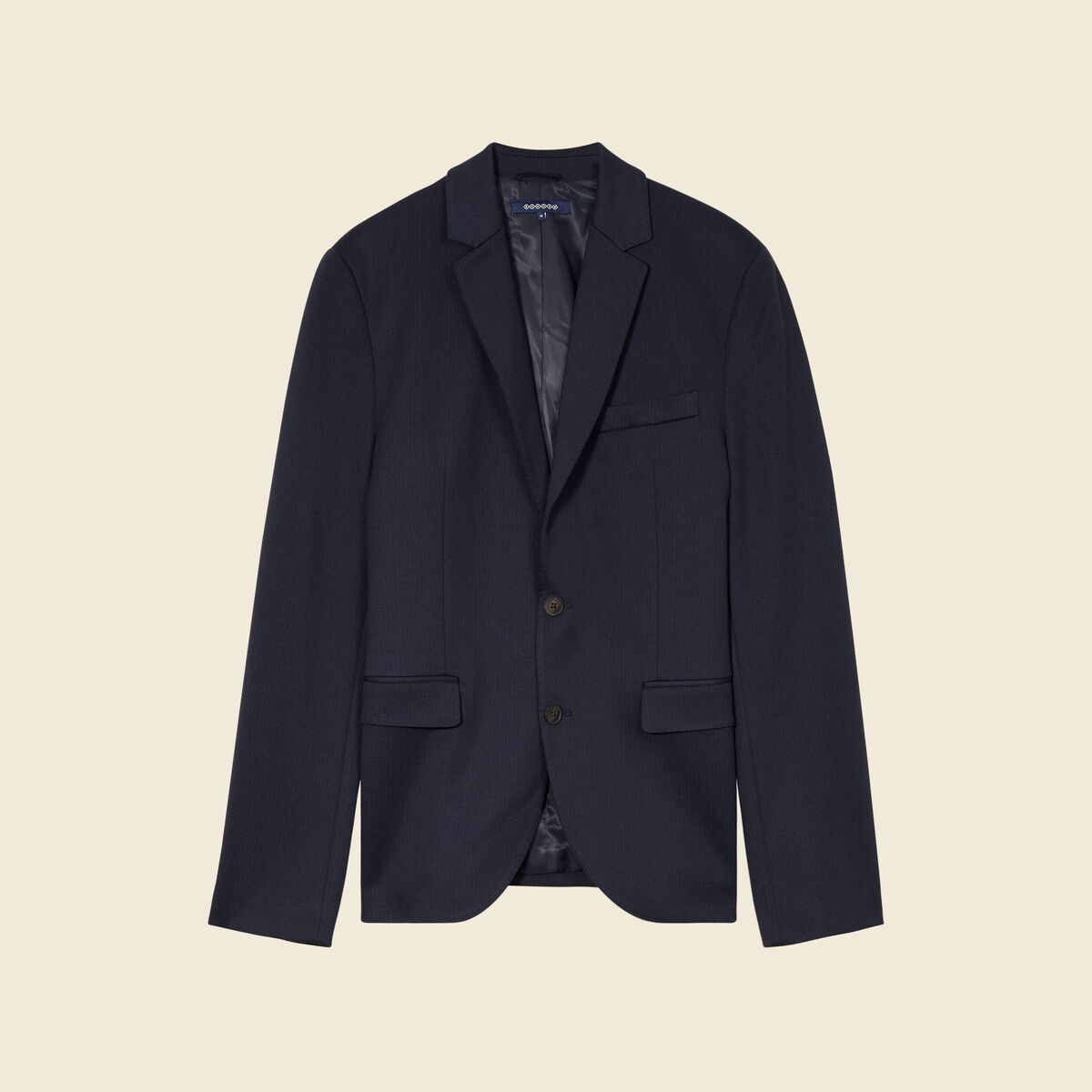 Veste blazer manches longues bleu marine homme