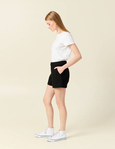 Short droit noir femme