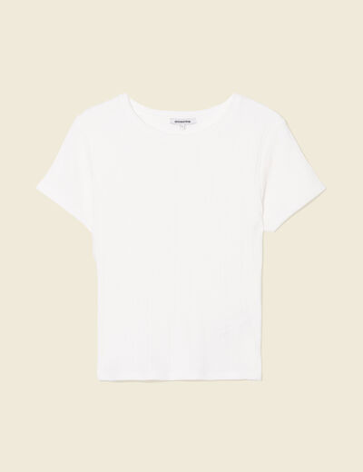T-shirt manches courtes ecru femme