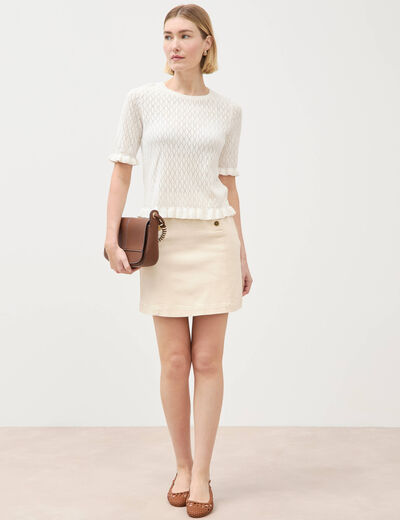 Jupe en jeans denim blanc femme