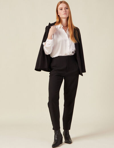 Pantalon cigarette noir femme