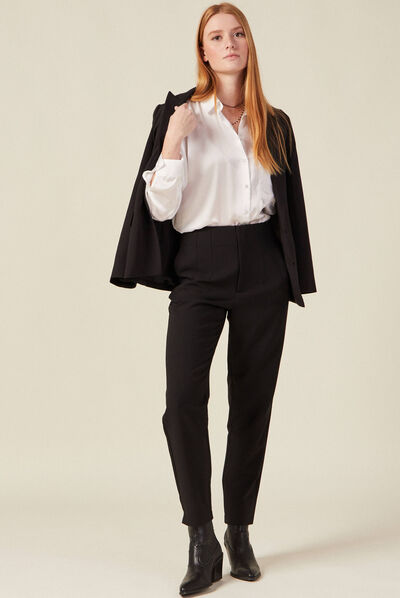 Pantalon cigarette noir femme