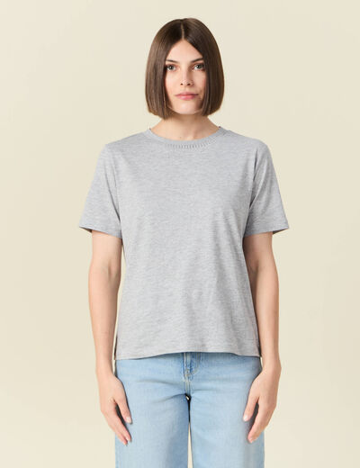 T-shirt manches courtes gris femme