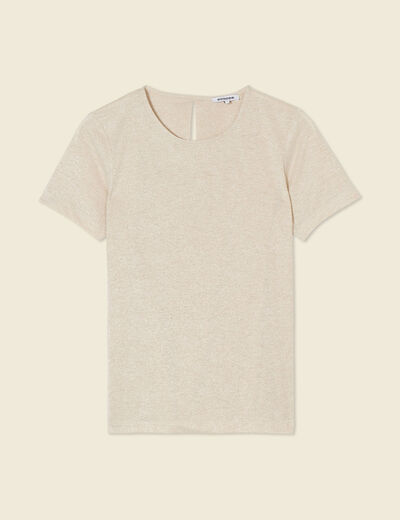 T-shirt manches courtes creme femme