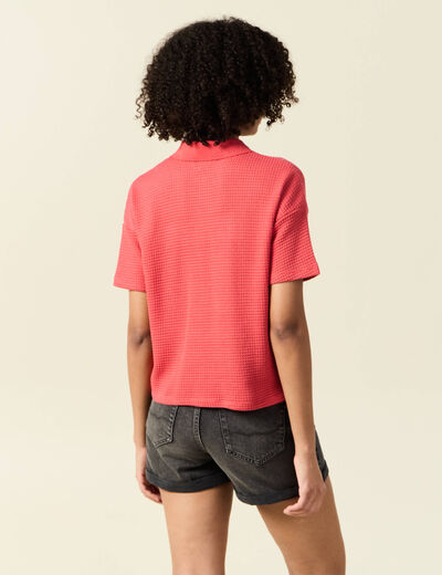 Polo éco-responsable rouge femme