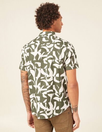 Chemise manches courtes vert kaki homme