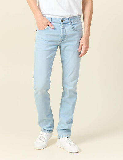 Jeans straight denim snow bleach homme