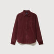 Chemise col classique en velours bordeaux homme