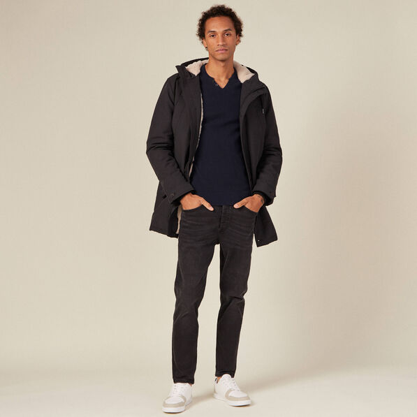 Pull manches longues bleu marine homme