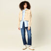 Jeans boyfriend ceinturé denim brut femme