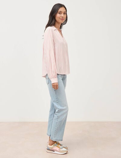 Blouse manches longues rose clair femme