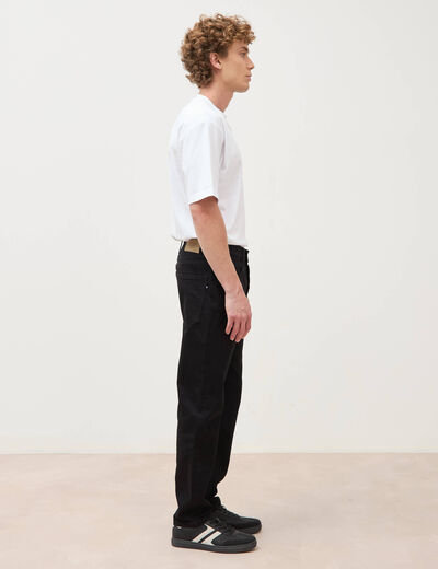 Jeans straight longueur 32 denim noir homme