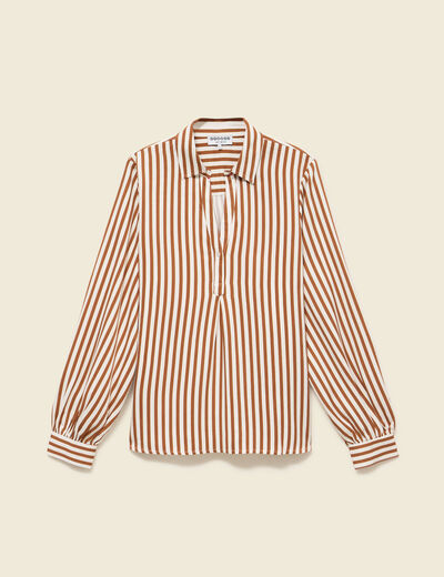 Blouse manches longues marron femme