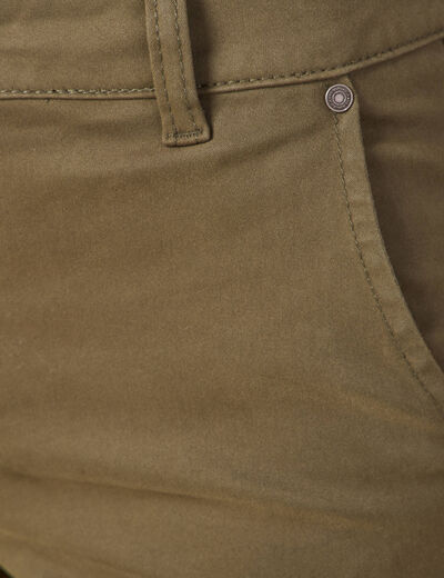 Pantalon slim poches cargo vert kaki femme