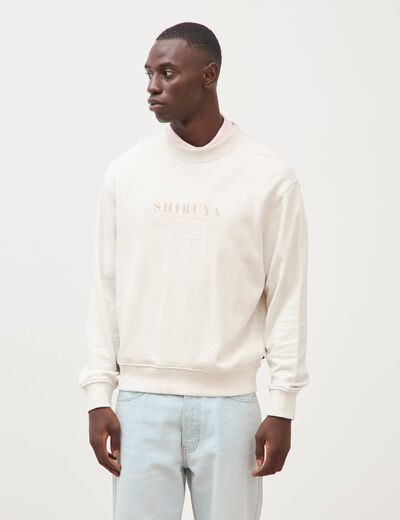 Sweat col rond manches longues gris clair homme