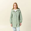Parka longue à capuche vert kaki femme
