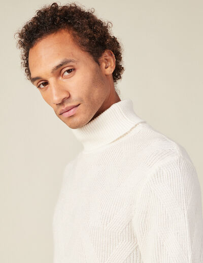 Pull manches longues ecru homme
