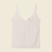 Pull débardeur bretelles ecru femme