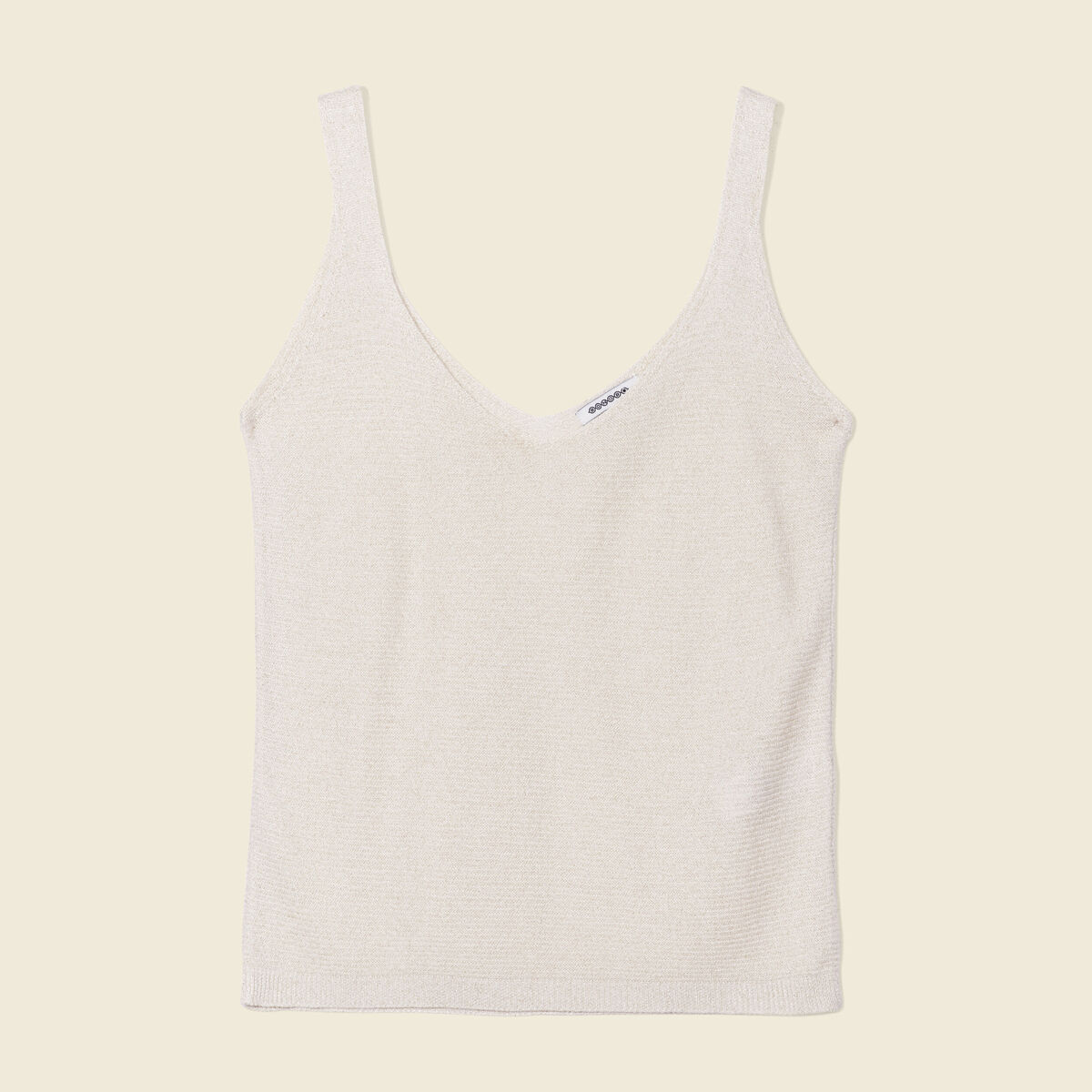 Pull débardeur bretelles ecru femme