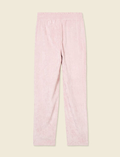 Tregging velours 7/8ème rose pastel femme