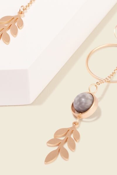 Boucles d'oreilles pendantes bleu pétrole femme