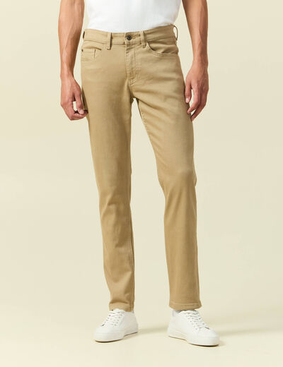 Jeans slim longueur 32 beige homme