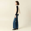 Veste su&eacute;dine sans manches creme femme