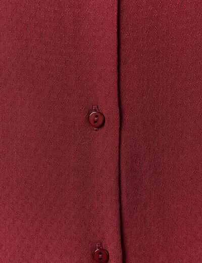 Chemise manches longues fluide bordeaux femme
