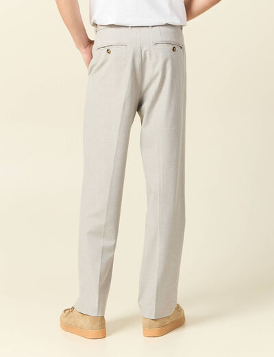 Pantalon chino large à pinces beige homme