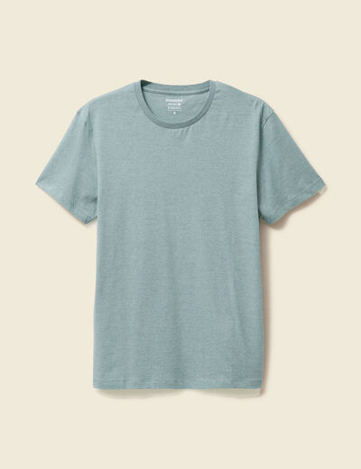 T-shirt cintr&eacute; col rond manches courtes vert fonc&eacute; homme