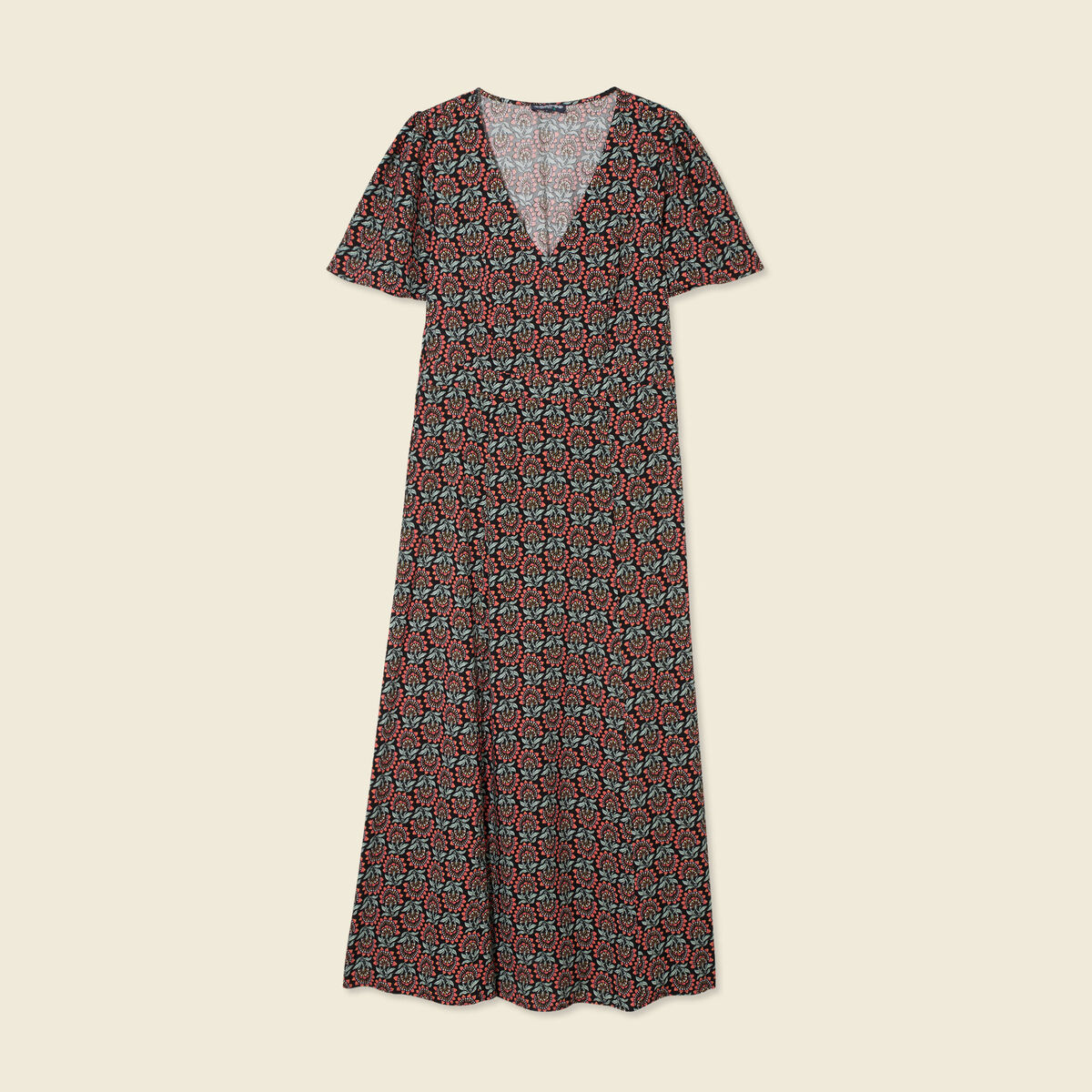 Robe longue éco-responsable noir femme