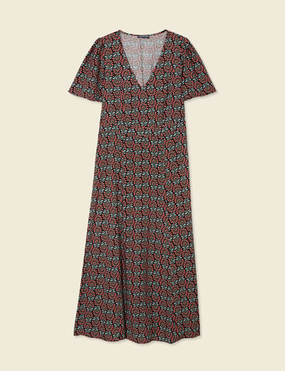 Robe longue éco-responsable noir femme