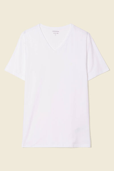 T-shirt col V homme Instinct blanc homme