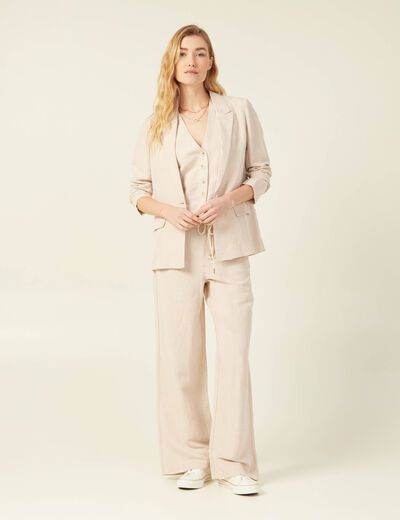 Veste ajust&eacute;e manches longues doublure sable femme
