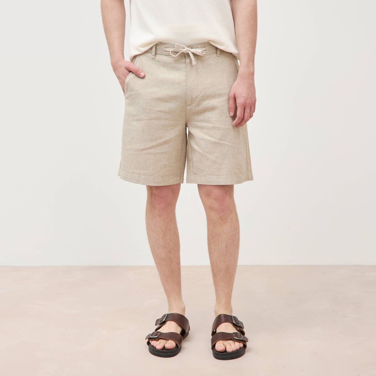 Bermuda vert olive homme