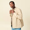Trench manches longues col montant beige homme