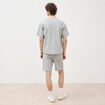 T-shirt ample col rond manches courtes gris homme