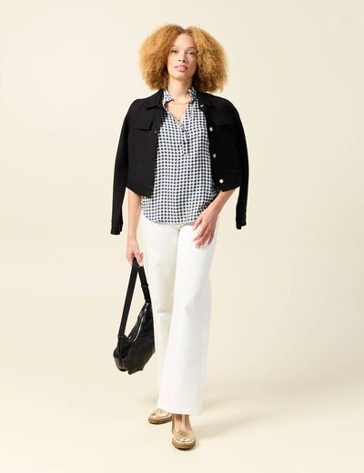 Top sans manches fluide bleu marine femme