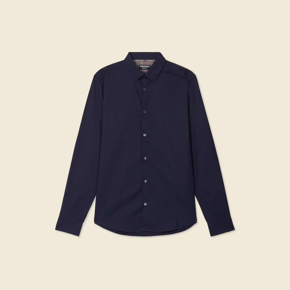 Chemise manches longues bleu marine homme