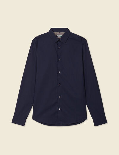 Chemise manches longues bleu marine homme