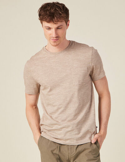 T-shirt manches courtes marron foncé homme