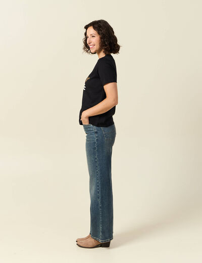 T-shirt en coton noir femme
