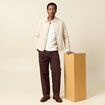 Blouson droit court manches longues sable homme
