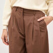 Pantalon large ray&eacute; taille standard marron fonc&eacute; femme