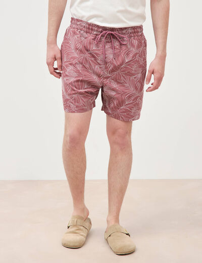 Maillot de bain avec broderie doubl&eacute; vieux rose homme