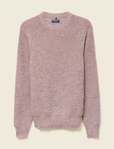 Pull manches longues vieux rose homme